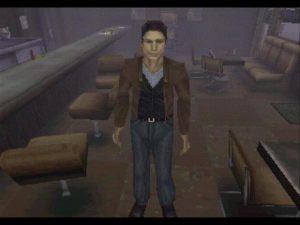 Silent Hill 1: Harry Mason walking in the dark, over the