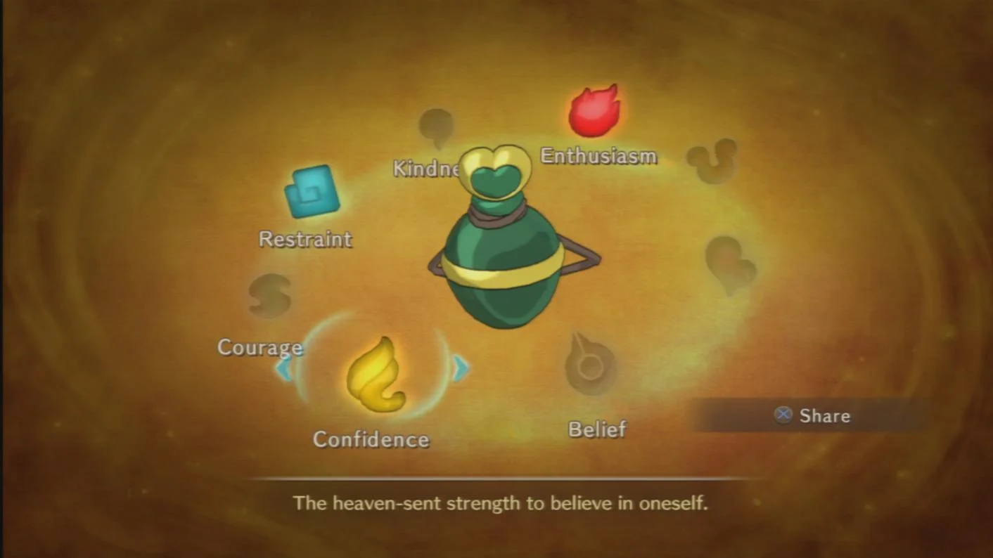 The Locket interface in Ni No Kuni: Wrath of the White Witch