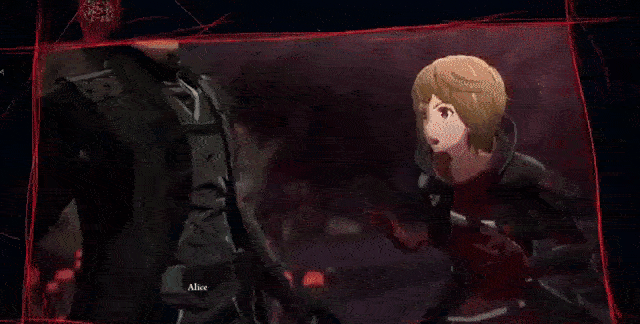 Alice metamorphosing into an Other after saving Karen from the Extinction Belt