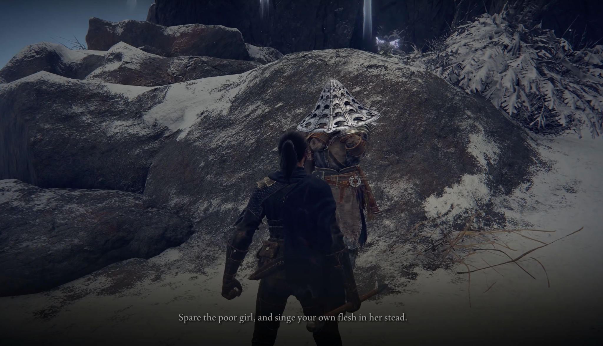 Shabriri showing the Tarnished an alternative to Melina's sacrifice