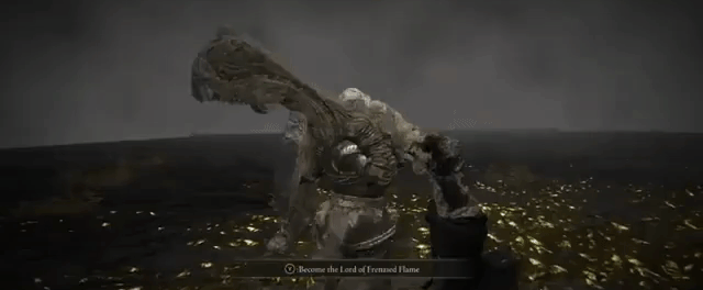 The Tarnished becoming the Lord of Frenzed Flame